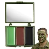Tres colores versátiles: Incluye negro, oliva y marrón, ideales para camuflaje facial y ropa táctica. La combinación de colores permite adaptarse a diferentes entornos, asegurando un camuflaje efectivo y flexible
