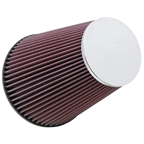 Image of K&N High-Flow Original Lifetime Universal Clamp-On Air Filter: High Performance, Premium, Washable: Flange Diameter: 6 In, Filter Height: 9 In, Flange Length: 0.625 In, Shape: Round Tapered, RC-5046
