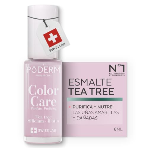 Esmaltes | Poderm Esmalte Cuidado Para Uñas Con Tea Tree - Baby Pink Swiss Lab - 8ml Enriquecido Con Tea Tree, Silicio Biotina Purifica, Aclara Nutre Las Uñas Amarillas Creado Por Una Podóloga
