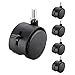 5X Rotelle per Sedie Ufficio con Freno,rotelle Pavimenti Duri,Ruote Girevoli Silenziose,rotelle di Ricambio per Mobili per Sedie da Ufficio/sedie da Gioco,Senza Graffi,5brakes-42mm/1.5in