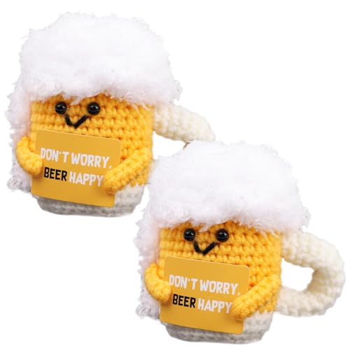 2 PCS Bier Geschenke für Männer, Lustiges Haken Kartoffel Spielzeug mit Positiven Karten – Gag Geschenk für Besten Freund, Geburtstag, Partner, Hausherrin, Frau