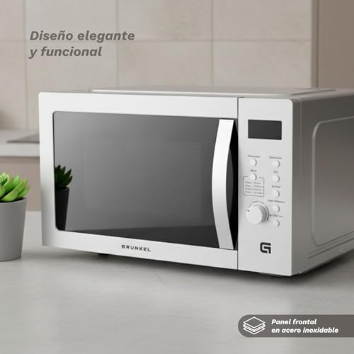 Microondas con grill y airfryer Grunkel MW-28AIRFRYER de 28 litros y 3 funciones, microondas 900W, grill 1200W, airfryer y horno 2200W con 5 niveles de potencia 8 programas y descongelado. - imagen 6