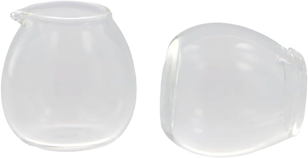Pokinge 2Pcs Mini Glass Seasoning Cup Handleless Transparent Milk Glass Can 20 ml Small Coffee Creamer Pitcher Milk Pourer Pot Dispenser For Kitchen