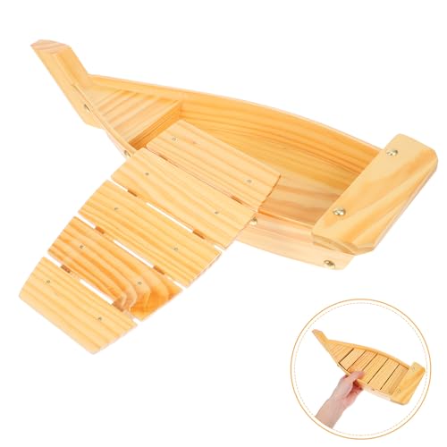 Plato de Sushi de Madera en Forma de Barco 37x15.3x7 cm miniatura 6