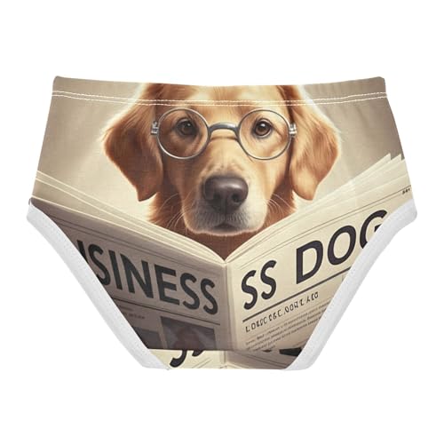 Fancy Girls Underwear Toddler 2t Cotton Girl Panties Cute Whimsical Dog Newspaper Briefs Girls Undies2
