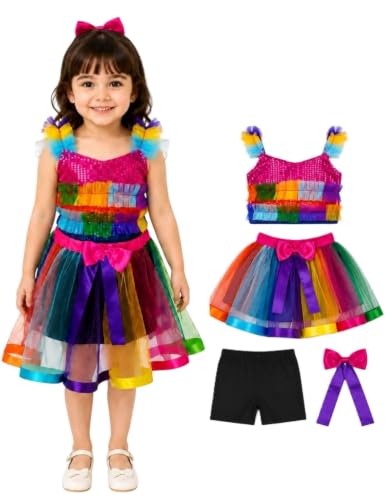 Image of BookMyCostume Girls Fancy Dress & Costume Collection - Mermaid Outfits Set & Rainbow Sequin Dresses - Princess, Kids Birthday, School Annual Day & Role-Play Costumes for Girls