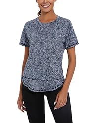 Litherday Camiseta Deportiva Manga Corta Mujer Cam...: 【Material - Camiseta Deporte Mujer】Esta camiseta de yoga para mujeres está hecha de 92% poliéster y 8% elastano, lo que significa que es ligera y de secado rápido. La tela suave, ultra suave y cómoda, que absorbe el sudor y es amigable con la piel, t...
