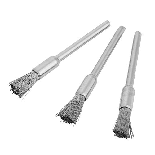 Bordstract 15 peças mini roda de polimento de escova de fio de aço, conjunto de escovas de roda de a