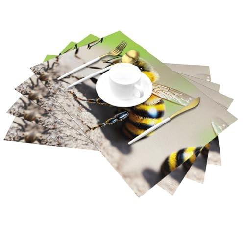 Sets de table imprimés abeilles pour effacer le stress des taches
