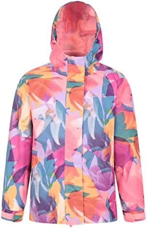 Mountain Warehouse Atom 3-in-1 Kids Waterproof Jacket - Taped Seams Rain Jacket, Detachable Hood, Stretch Cuffs, Microfleece, Antipill -Best for Autumn, Winter Coral 13 Years