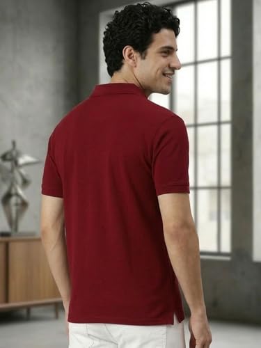 Image of Lux Cozi Men's Cotton Solid Polo Tshirt | Collar Tshirts | Half Sleeves | Stylish & Premium All Day Wear | Pack of 1