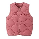 AMIYAN Toddler Girls Puffer Vest Wind Proof Sleeveless Outwear Vest Warm Lightweight Winter Coat Red Bean Paste 90 12-18M