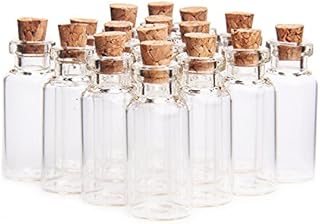 Danmu Art 50pcs 5ml Mini Tiny Glass Bottles Jars with Cork Stoppers