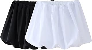 XSFAMGB 2 minifaldas de Mujer con Cintura elástica y Dobladillo voluminoso(XS)