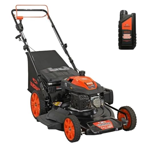 YARDMAX 22 in. 201cc Select PACE 6 Speed CVT High Wheel RWD 3-in-1 Gas Walk Behind Self Propelled Lawn Mower, Black