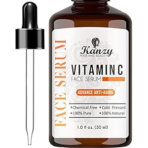 KANZY Vitamine C-Gezichtsserum met 20% Hyaluronzuur voor Littekens, Anti-Aging, Anti-Rimpel, Donkere Kringen en Fijne…