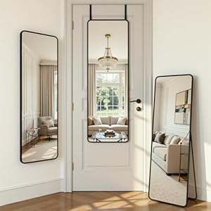 Antok 119x34 cm Wandspiegel Ganzkörperspiegel - Rechteckiger Spiegel Hängespiegel mit HD Glas und Aluminiumrahmen Einfache Montage an Wänden oder Türen für Schlafzimmer Wohnzimmer Eingang