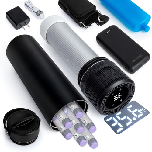 Image of YOUSHARES Electric Insulin Cooler Travel Case, 35-68°F Custom & Display Temperature Medical Cooler with Power Bank & USB Charger, TSA Approved Diabetic Medication Refrigerator with Biogel Ice Pack