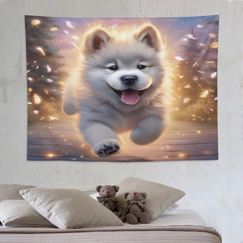 Serviettes murales pour chambres et dortoirs motif chien en polyester PAZZK