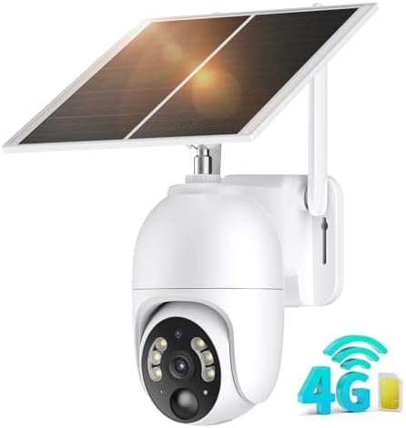Caméra De Surveillance Extérieur Sans Fil Solaire 2K HD 360 PTZ 4G Audio 2 Voies Vision Nocturne