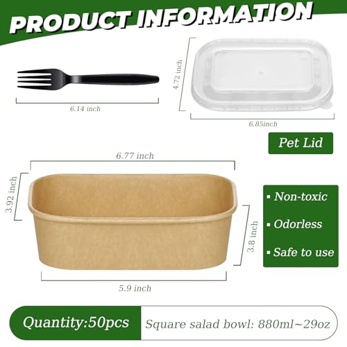 50 Disposable Meal Prep Containers ...