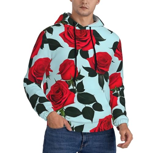 Sweat à capuche imprimé rose rouge : look décontracté pour vos sorties