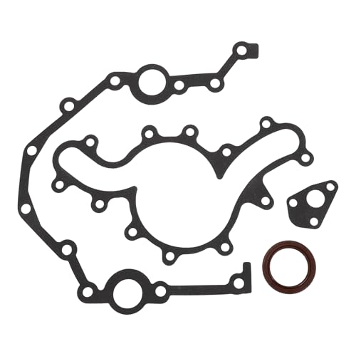 Image of Engine Timing Cover Gasket Set TCS45291 for Ford for Ranger 1990-2000 Chain Case Cover Gasket Long-lasting Sealing Metal 1 Set Black