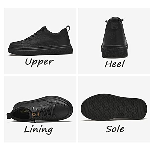 Mens Invisible Height Increasing Sneakers Cowhide Leather Moccasin Lace Up Elevator Dress Shoes - Extra 1.96 Inches Taller3