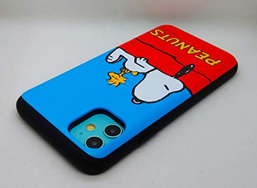 [Iphone 11 Wallet Case] Kubrick Peanuts Snoopy Card Holder Slide Cover Bumper Phone Case Dual Layer Protection Uv Printing (Snoopy House) #TOP3