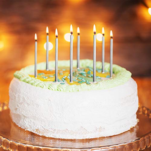 image for Blulu 50 Pieces Birthday Cake Candles Thin Cake Cupcake Candles in Hol