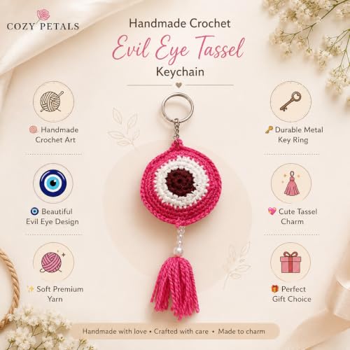Image of Handmade Crochet Keychain Flower Design