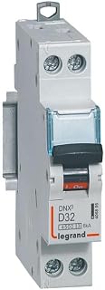 Legrand 406805 Dnx³4500 6kA Leitungsschutzschalter Phase + Neutral Eingang und Ausgang Schraubklemme, 1P+N, 230 V, 32 A, Kurve D, 1 Modul