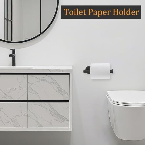 Sotuai Toilet Paper Holder Wall Mount - Matte Black - 1