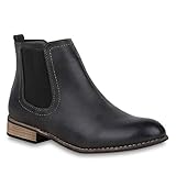 chelsea ankle boots leather  stiefelparadies Damen Stiefeletten Chelsea Boots Gefütterte Ankle Booties Leder-Optik Schuhe Klassisch 121389 Grau Agueda 40 Flandell