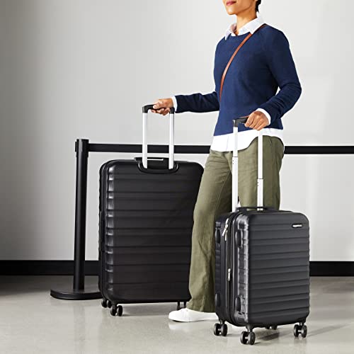 Amazon Basics 2-Piece Set Hardside Spinner, Black #TOP5