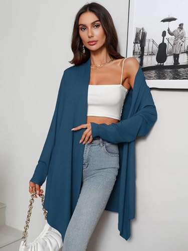 Image of Women's Lightweight Open Front Cardigans Casual Soft Drape Spring Summer Fall Cardigan S-3XL
