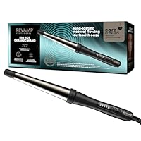 Revamp Progloss Big Hot Wand – Heated Ionic Ceramic Hair Wand for Loose Curls and Waves, Super Smooth Oil Infused Barrel, Variable Temperature, Built in Stand and Heat Resistant Glove Included