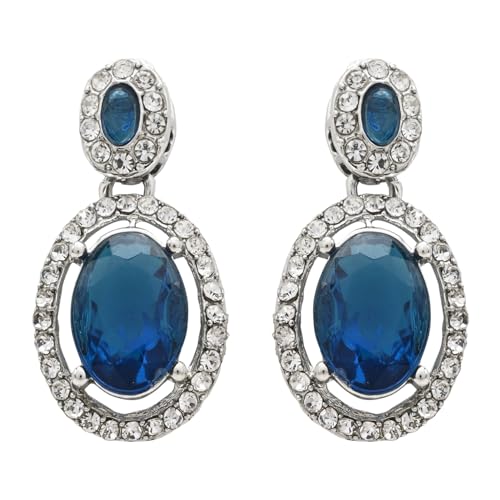 Image of I Jewels Silver Plated Stylish Design Crystal Diamond Necklace With Earrings & Maang Tikka Jewellery Set for Women