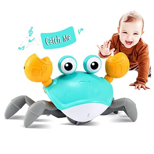 Baby Toys Infant Crawling Crab: Tummy Time Toy Gifts 3 4 5 6 7 8 9 10 11 12 Babies Boy Girl 3-6 6-12 Learning Crawl 9-12 12-18 Walking Toddler 36 Months Old Music Development Interactive Birthday Gift