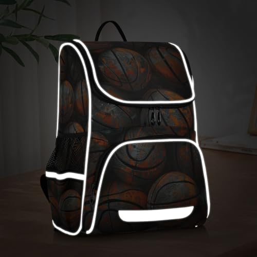 Mochila de baloncesto escolar reflectante para evitar dolor de espalda infantil 5