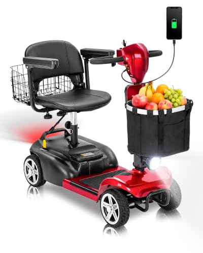 Ecomobi 4-Wheel Mobility Scooter with Dual Baskets