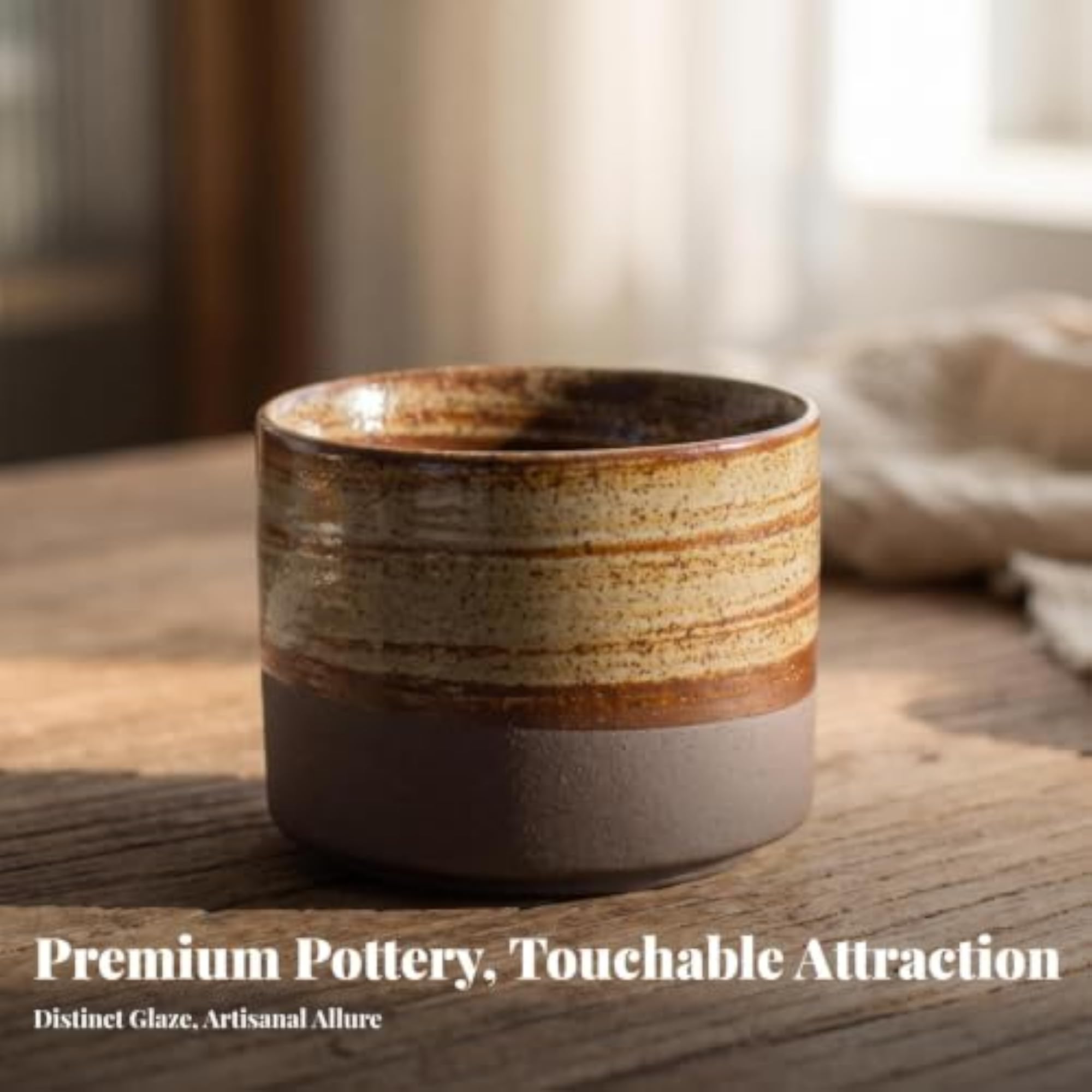 Low-Profile Ceramic Cup, Matte and Glossy Finish