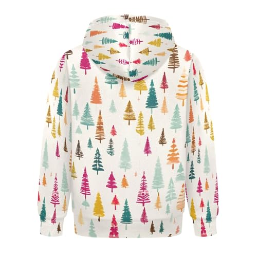 Kids Hoodies Sweaters Christmas Xmas Trees Hooded Sweatshirts with Big Pockets for Boys Girls B04002872
