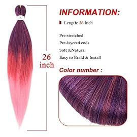 Beyond Beauty Braiding Hair pre stretched, Braids Synthetic Fiber Ombre Yaki Texture, Natural Easy Twist Braids Crochet Hair Hot Water Setting hair extensions