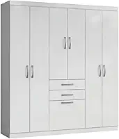 Guarda Roupas Casal 7 Portas 2 Gavetas Lisboa Aramóveis (BRANCO)