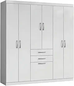 Guarda Roupas Casal 7 Portas 2 Gavetas Lisboa Aramóveis (BRANCO)