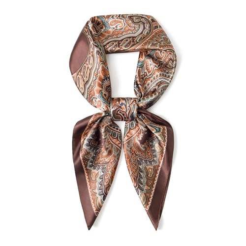 Image of 35 inch Men's Silk Cowboy Scarf - Oversized Western Bandana Neckwear, Large Square Scarf with Gift Packaging