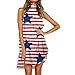 KEERADS Women Summer Dress for Hender Neck Sundres Flowy Sleeveless Knee Length Orgular Beach Dress Jupe Plissée Fille