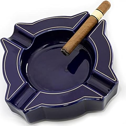 ROGOZ Ceramic Cigar Ashtray For Men, Durable Solid 4 Slot Cigar Holder, Unique Ceramic Cigar Ash Tray For Home Office Decoration ,Cigars Gift Set For Men (BTMN-CKZ) Cover