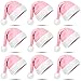 9 Pieces Pink and White Christmas Hat Xmas Santa Claus Cap Pink Plush Santa Hats Unisex Comfort Christmas Hat Pink Adult Santa Hats for Christmas Festive Holiday Indoor Outdoor Party Supplies